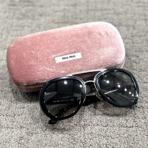 Authentic Miu Miu black sunglasses with rhinestones